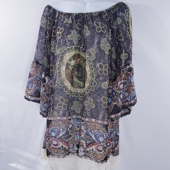 Urban‎ Mangoz Womens Tunic Dress Aztec Flowy Roman - Picture 4 of 8